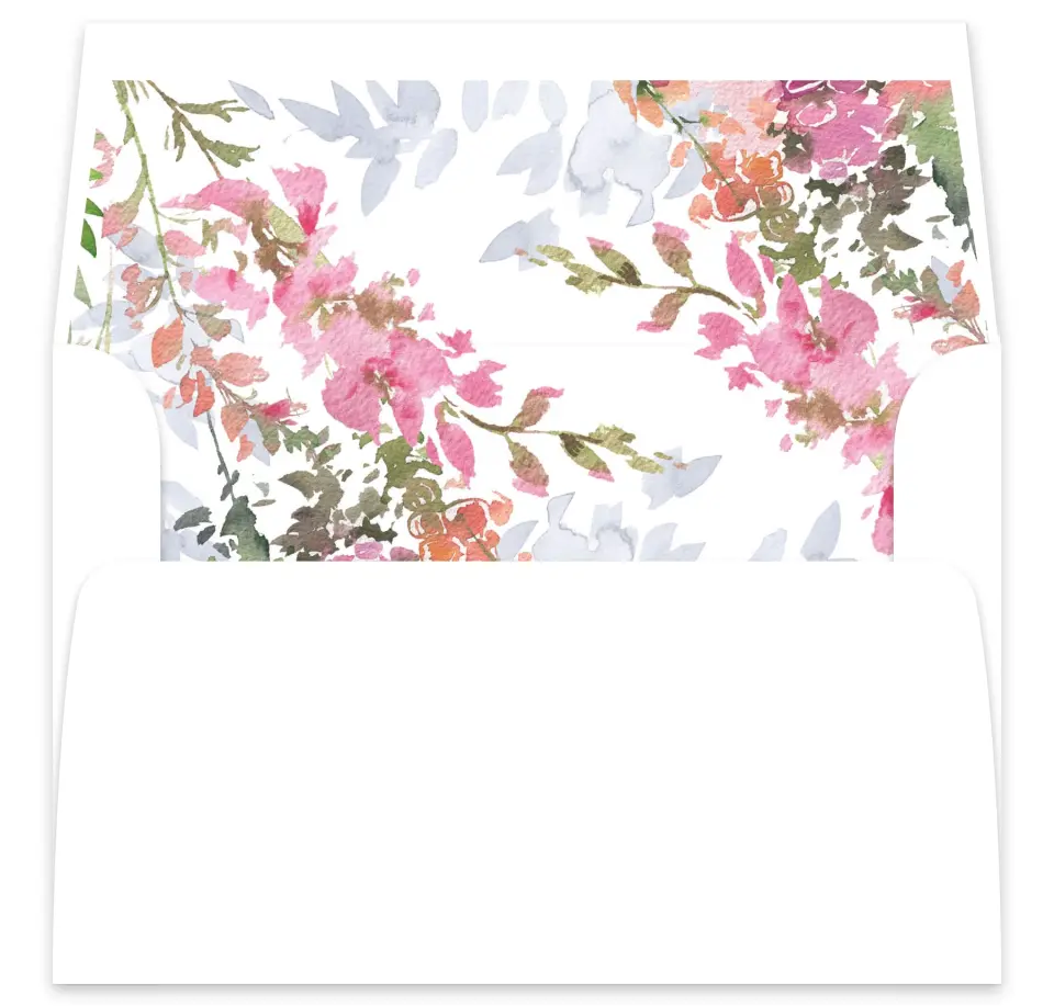 This is a  7⅝" x 7⅞" Envelope Liners (ELA) called Blushing Bouquet printed in full color