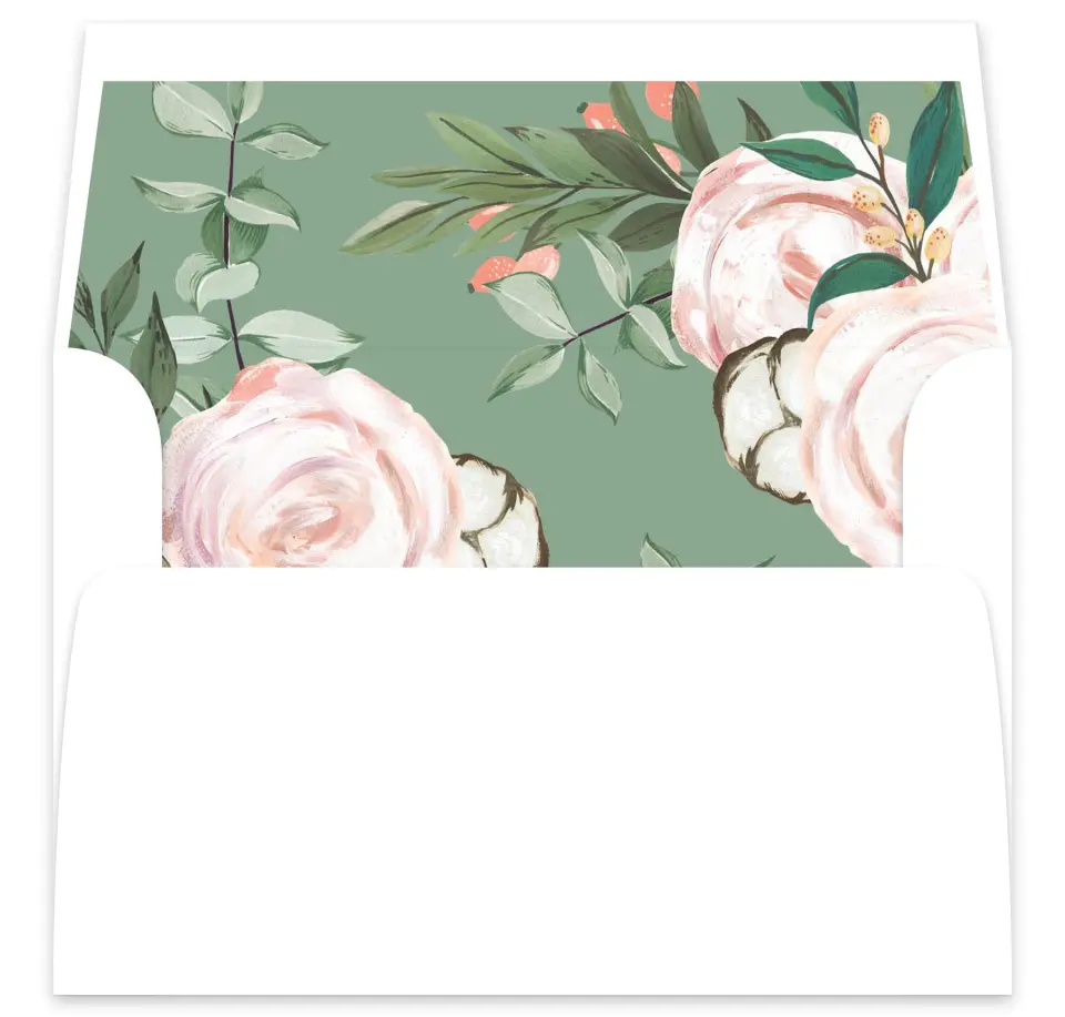 This is a  7⅝" x 7⅞" Envelope Liners (ELA) called Soft Rose printed in full color
