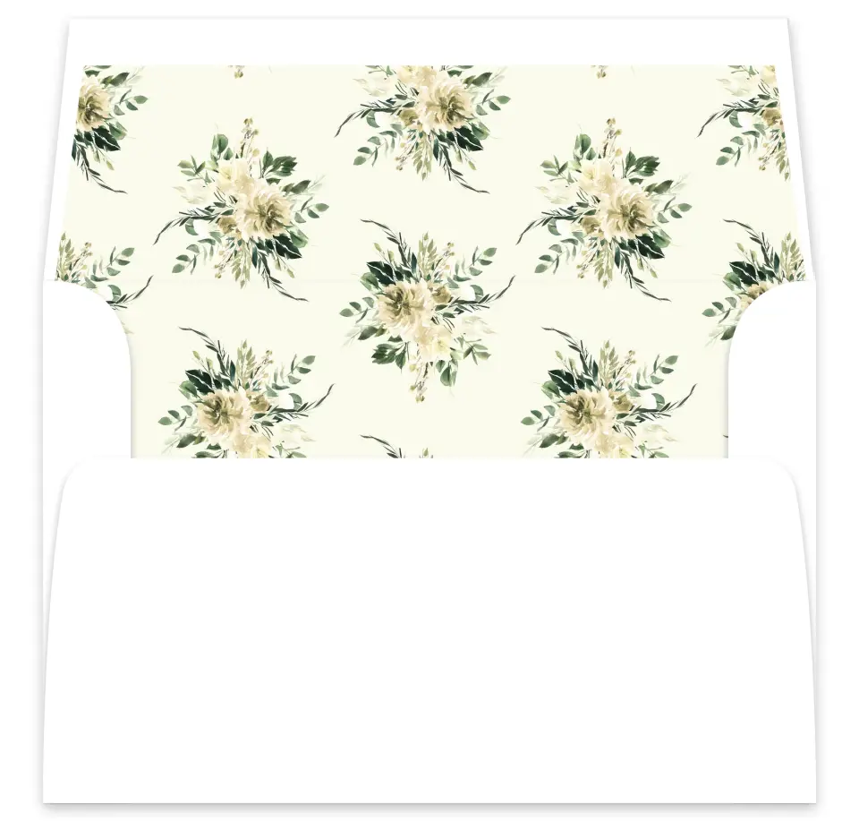 This is a  7⅝" x 7⅞" Envelope Liners (ELA) called Honest Bouquet printed in full color
