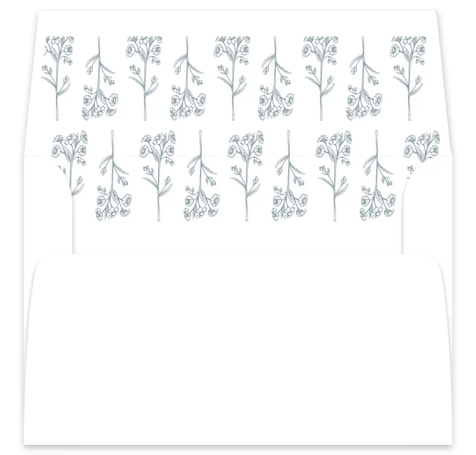 This is a  7⅝" x 7⅞" Envelope Liners (ELA) called Fine Floret printed in full color