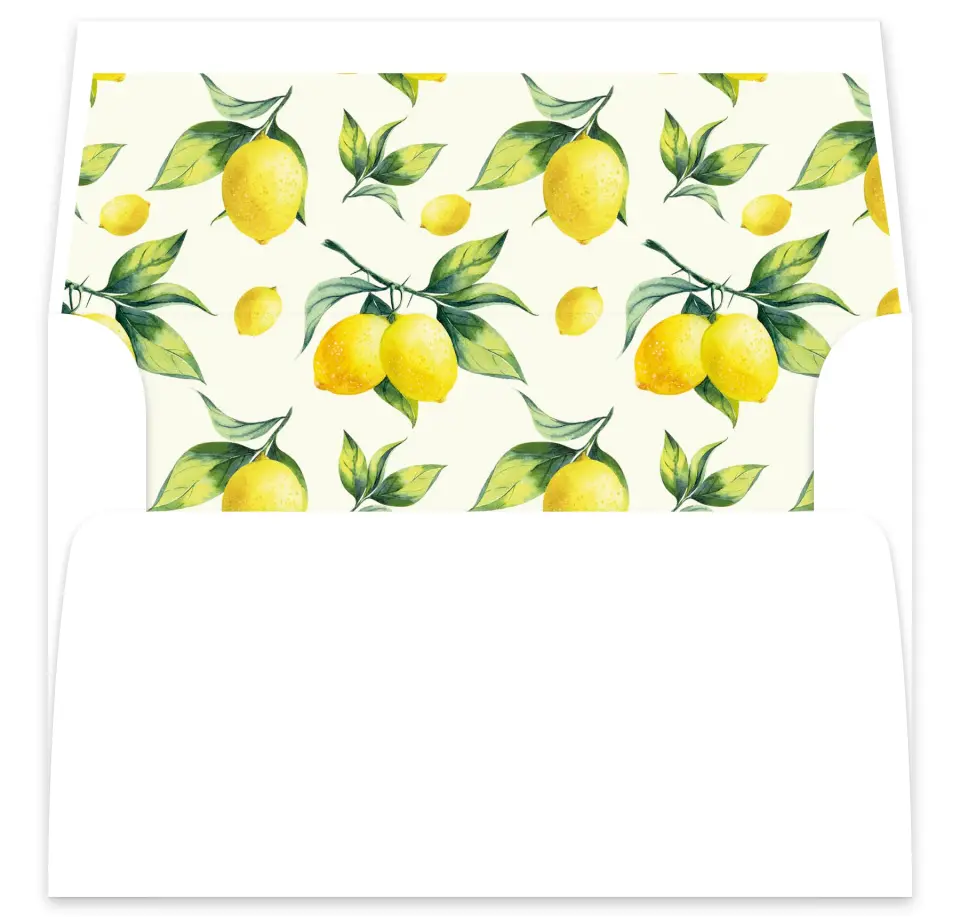This is a  7⅝" x 7⅞" Envelope Liners (ELA) called Antique Lemon printed in full color