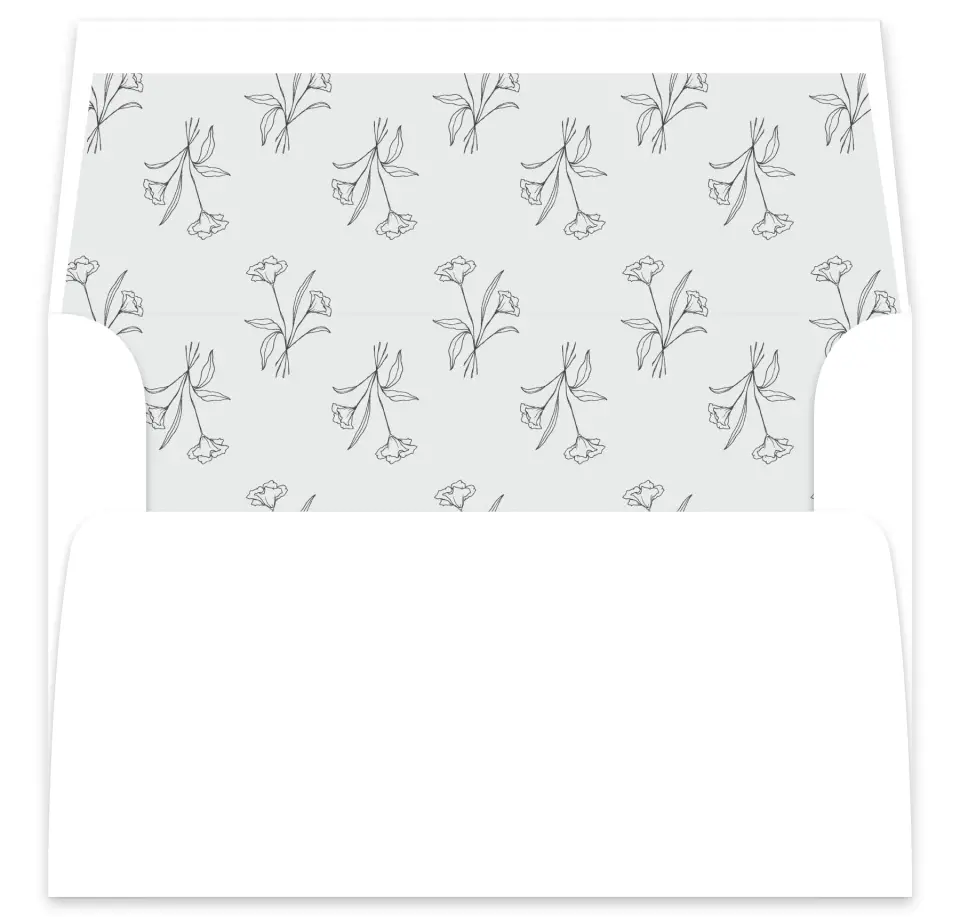 This is a  7⅝" x 7⅞" Envelope Liners (ELA) called Monogram Bloom printed in full color