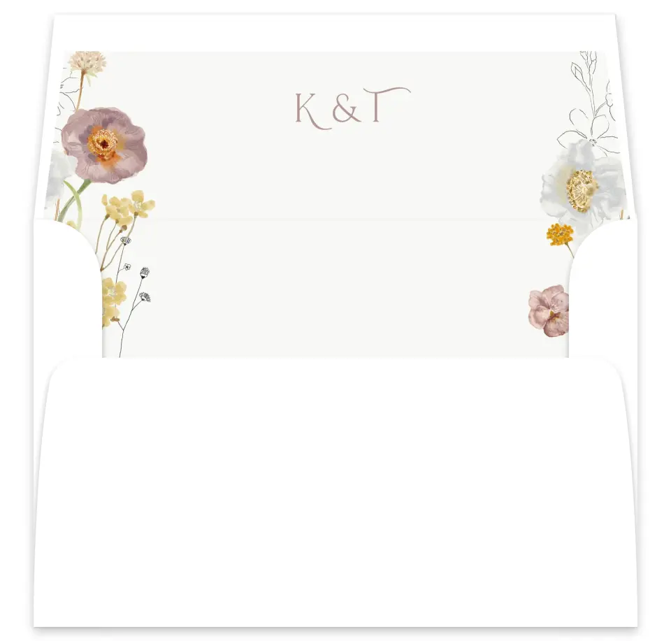 This is a  7⅝" x 7⅞" Envelope Liners (ELA) called Enchanting Wildflowers printed in full color