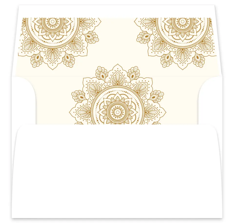 This is a  7⅝" x 7⅞" Envelope Liners (ELA) called Indian Mandala printed in full color