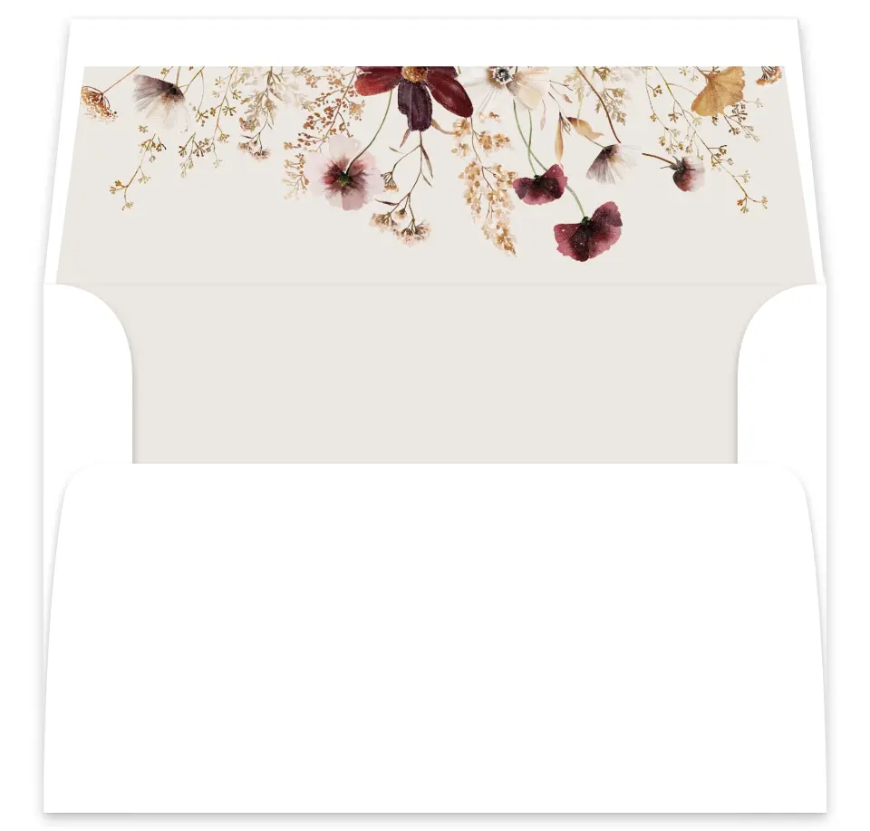 This is a  7⅝" x 7⅞" Envelope Liners (ELA) called Autumn Wildflowers printed in full color