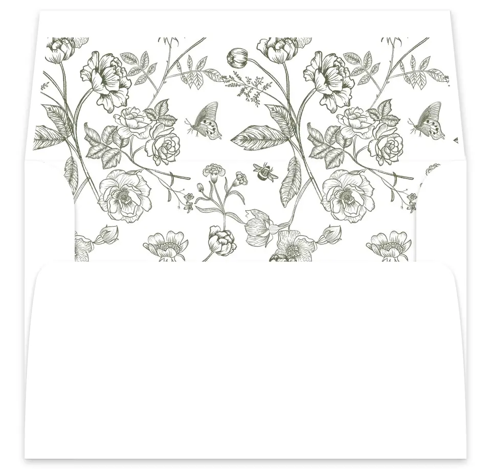 This is a  7⅝" x 7⅞" Envelope Liners (ELA) called Elegant Crest printed in full color