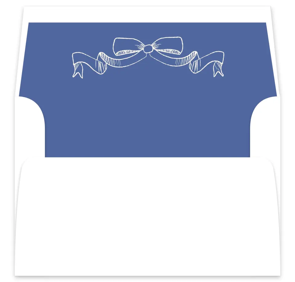This is a  7⅝" x 7⅞" Envelope Liners (ELA) called Sketched Bow printed in full color