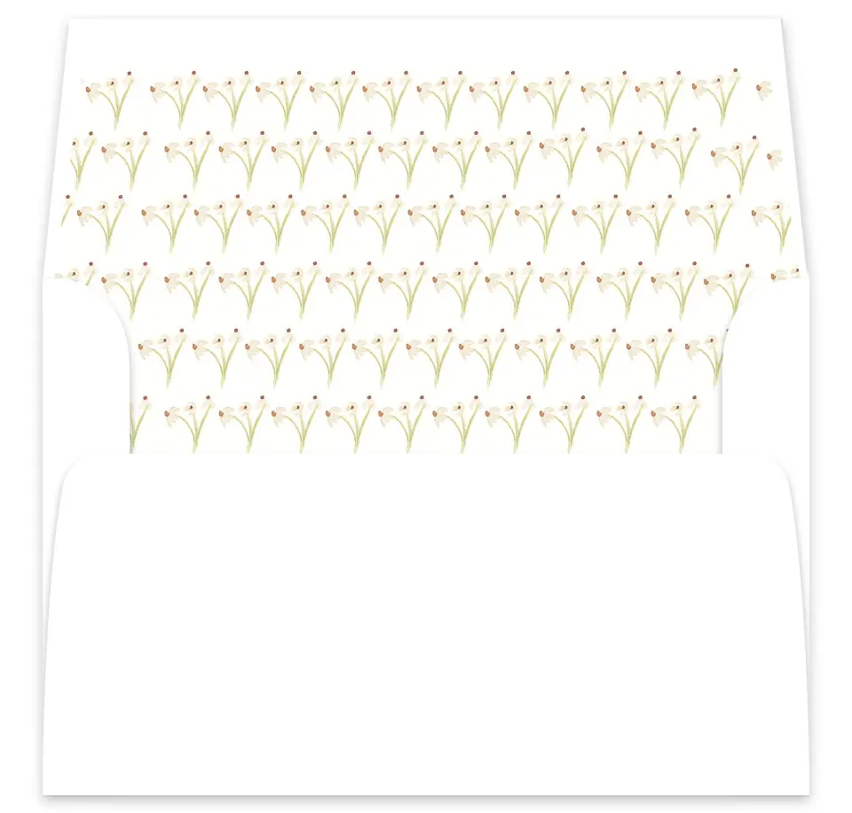 This is a  7⅝" x 7⅞" Envelope Liners (ELA) called Forever in Bloom printed in full color