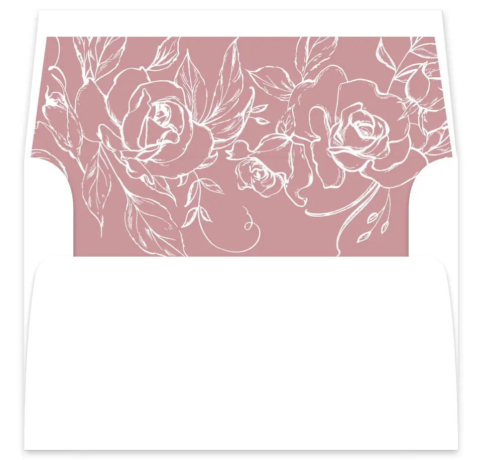 This is a  7⅝" x 7⅞" Envelope Liners (ELA) called Blushing Rose printed in full color