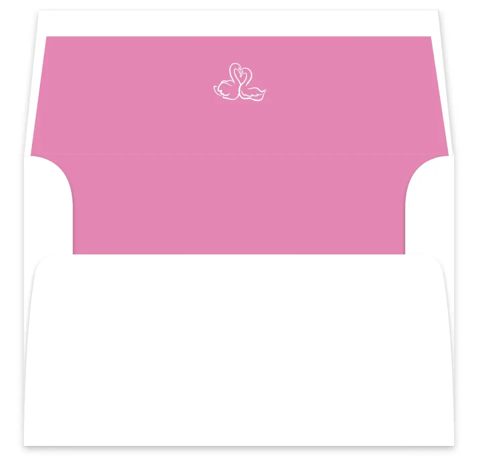 This is a  7⅝" x 7⅞" Envelope Liners (ELA) called Swan Love printed in full color