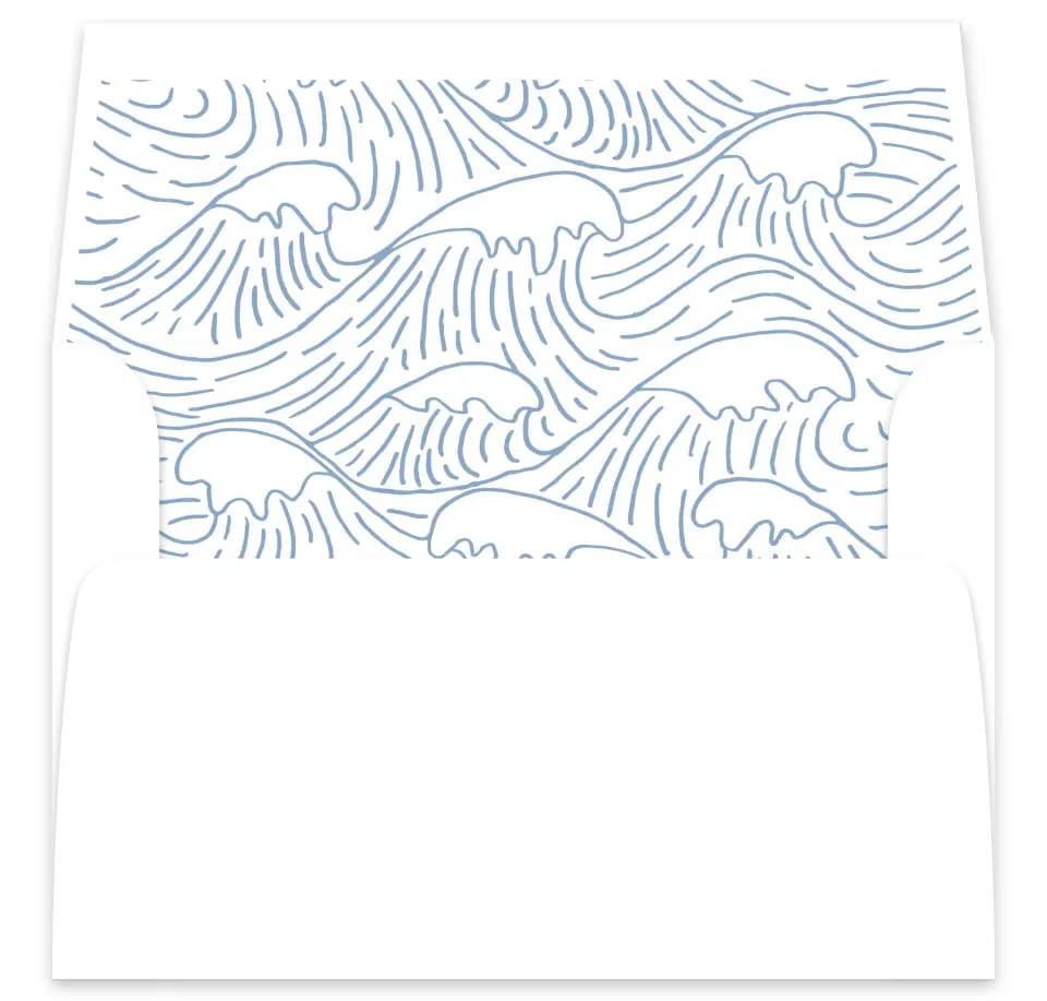 This is a  7⅝" x 7⅞" Envelope Liners (ELA) called Wave of Love printed in full color