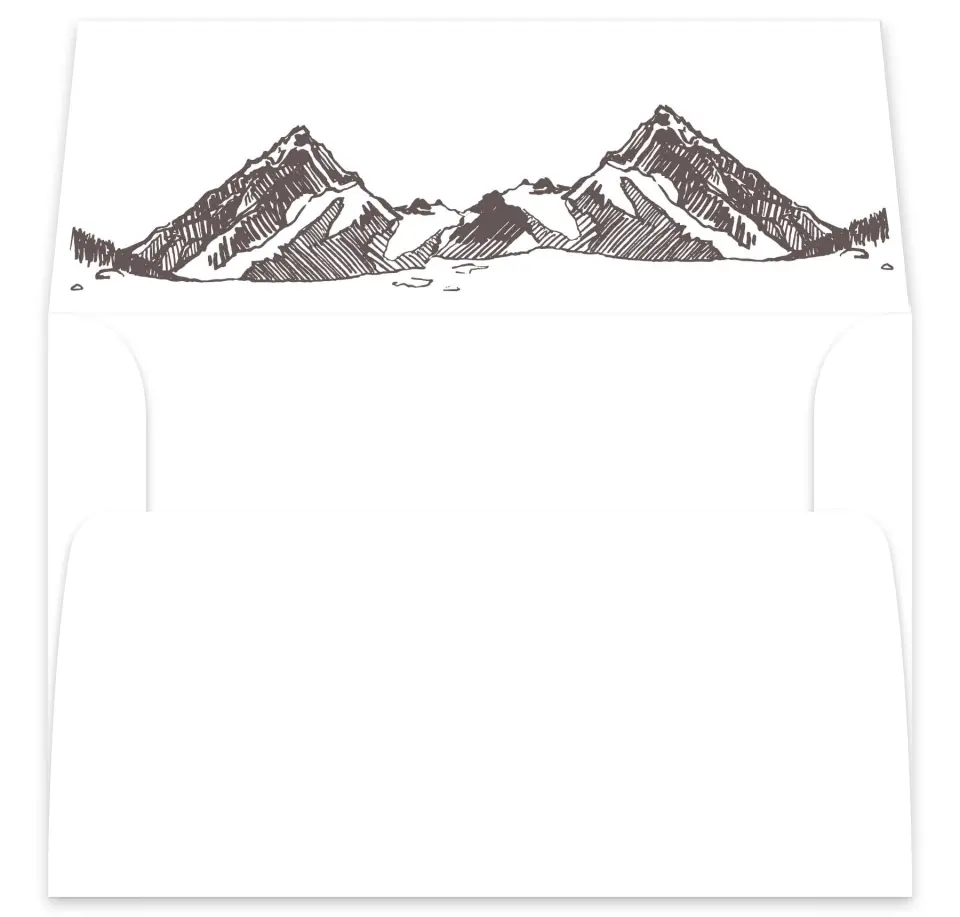 This is a  7⅝" x 7⅞" Envelope Liners (ELA) called Mountain Bliss printed in full color