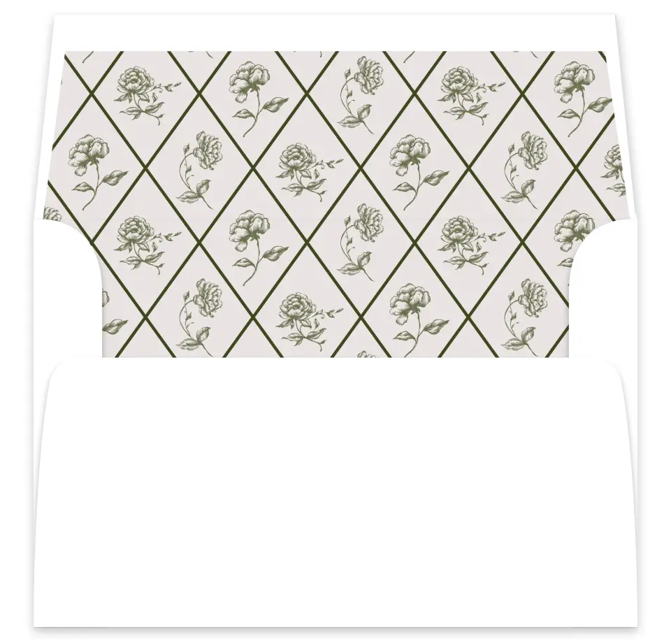 This is a  7⅝" x 7⅞" Envelope Liners (ELA) called Meadow of Merriment printed in full color