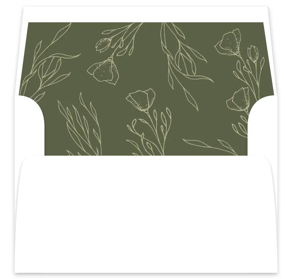 This is a  7⅝" x 7⅞" Envelope Liners (ELA) called Idyllic Love printed in full color