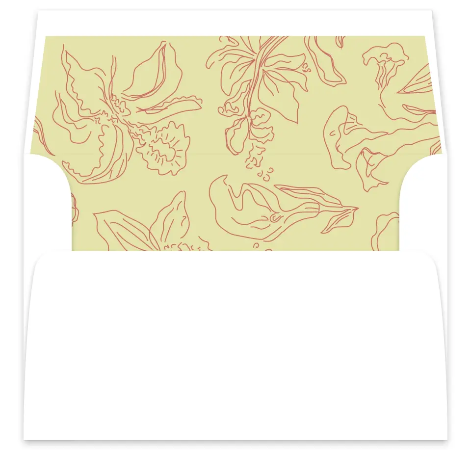 This is a  7⅝" x 7⅞" Envelope Liners (ELA) called Forever Bud printed in full color