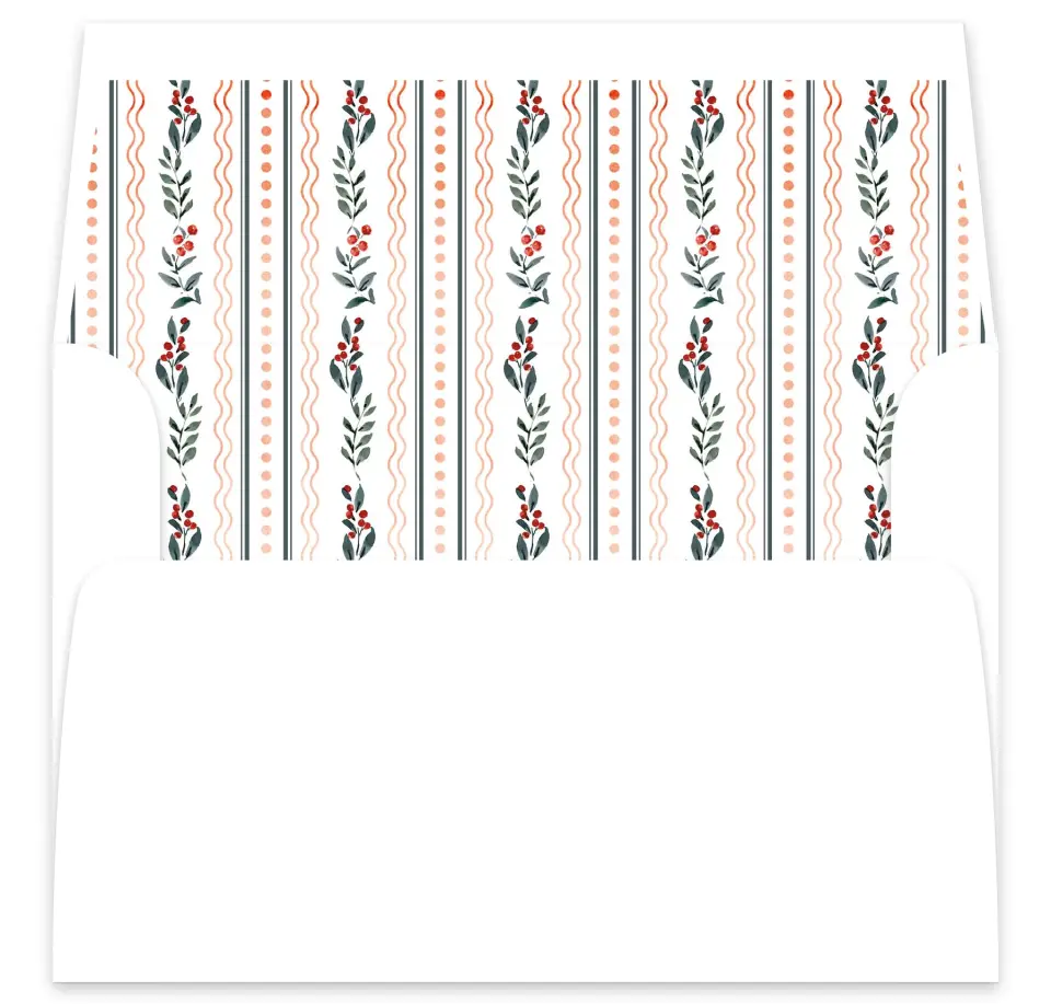 This is a  7⅝" x 7⅞" Envelope Liners (ELA) called Heirloom Holly printed in full color