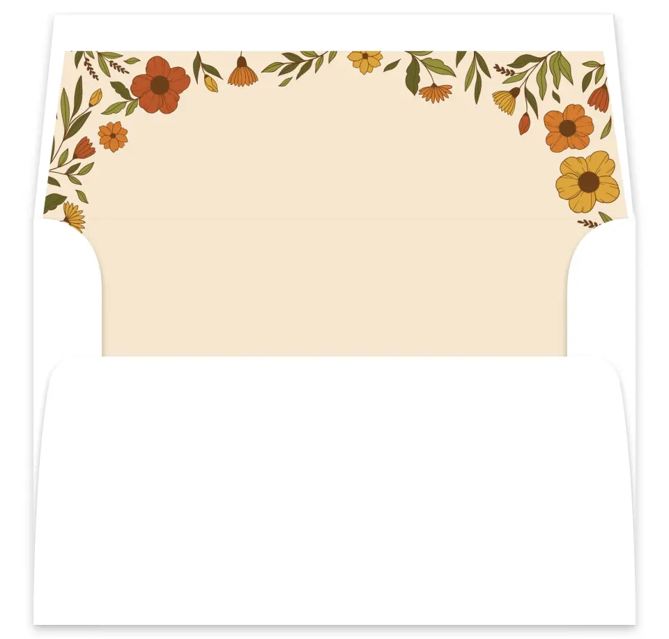This is a  7⅝" x 7⅞" Envelope Liners (ELA) called Wild + Bright printed in full color