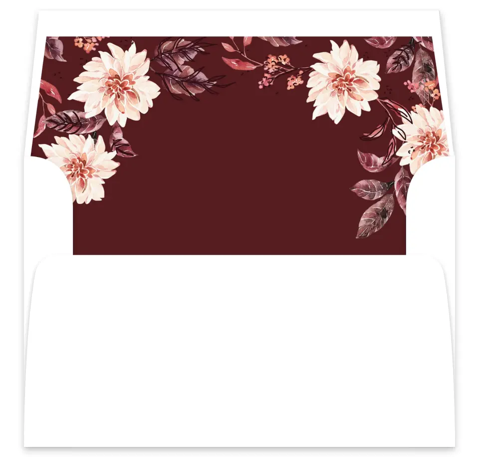 This is a  7⅝" x 7⅞" Envelope Liners (ELA) called Fall Florals printed in full color