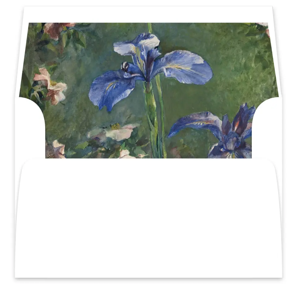 This is a  7⅝" x 7⅞" Envelope Liners (ELA) called Storybook Garden printed in full color