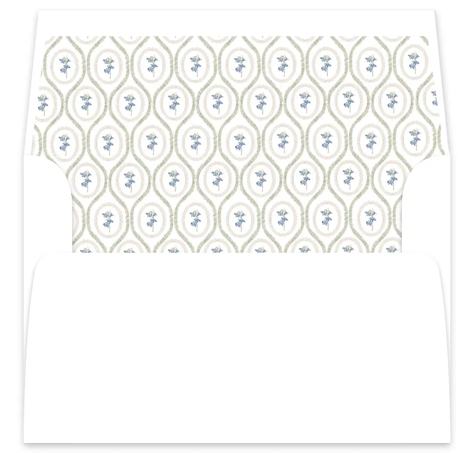 This is a  7⅝" x 7⅞" Envelope Liners (ELA) called Scalloped Elegance printed in full color