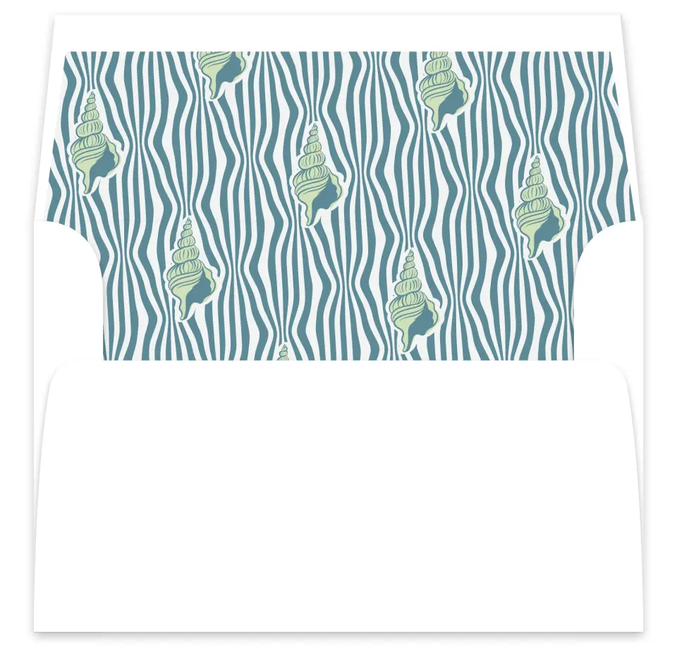 This is a  7⅝" x 7⅞" Envelope Liners (ELA) called I Hear Wedding Shells printed in full color