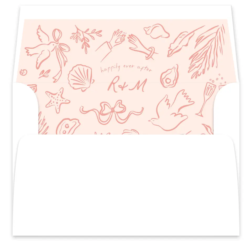 This is a  7⅝" x 7⅞" Envelope Liners (ELA) called Maritime Vows printed in full color