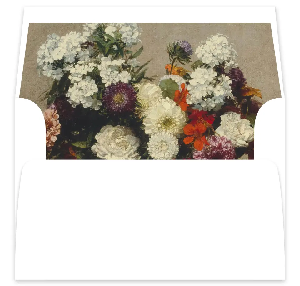This is a  7⅝" x 7⅞" Envelope Liners (ELA) called Formal Script printed in full color