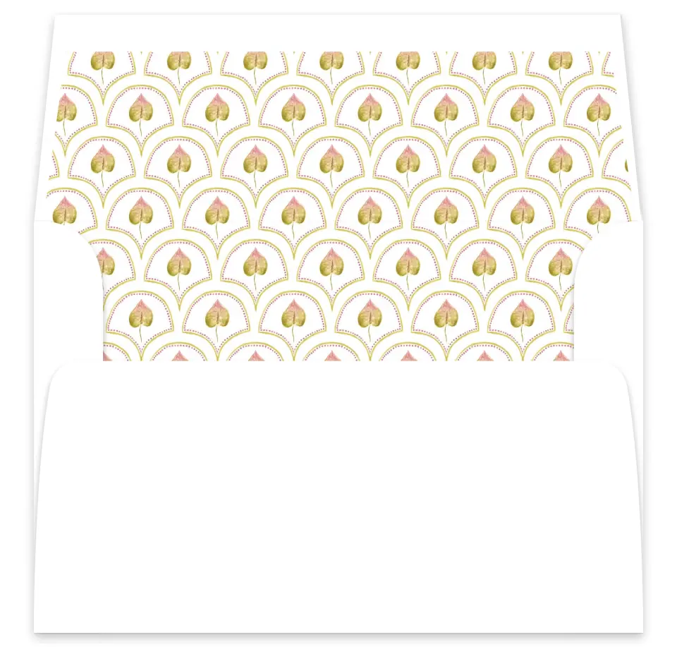 This is a  7⅝" x 7⅞" Envelope Liners (ELA) called Paradise in Bloom printed in full color