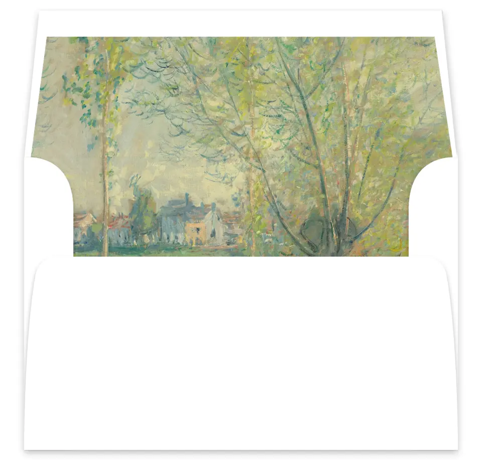 This is a  7⅝" x 7⅞" Envelope Liners (ELA) called Soft Garden Vows printed in full color