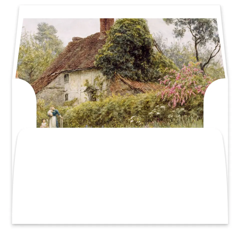 This is a  7⅝" x 7⅞" Envelope Liners (ELA) called Verdant Romance printed in full color