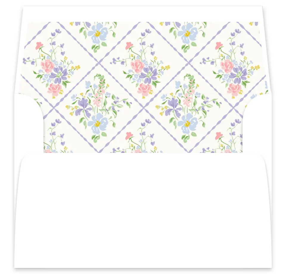 This is a  7⅝" x 7⅞" Envelope Liners (ELA) called Gentle Garden printed in full color