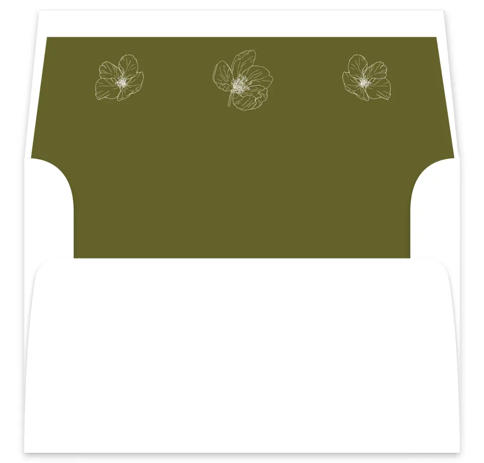 This is a  7⅝" x 7⅞" Envelope Liners (ELA) called Delicate Love printed in full color