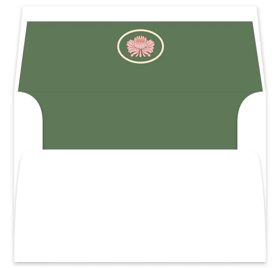 This is a  7⅝" x 7⅞" Envelope Liners (ELA) called Regal Garden printed in full color