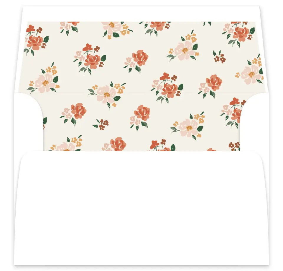 This is a  7⅝" x 7⅞" Envelope Liners (ELA) called Plush Petals printed in full color