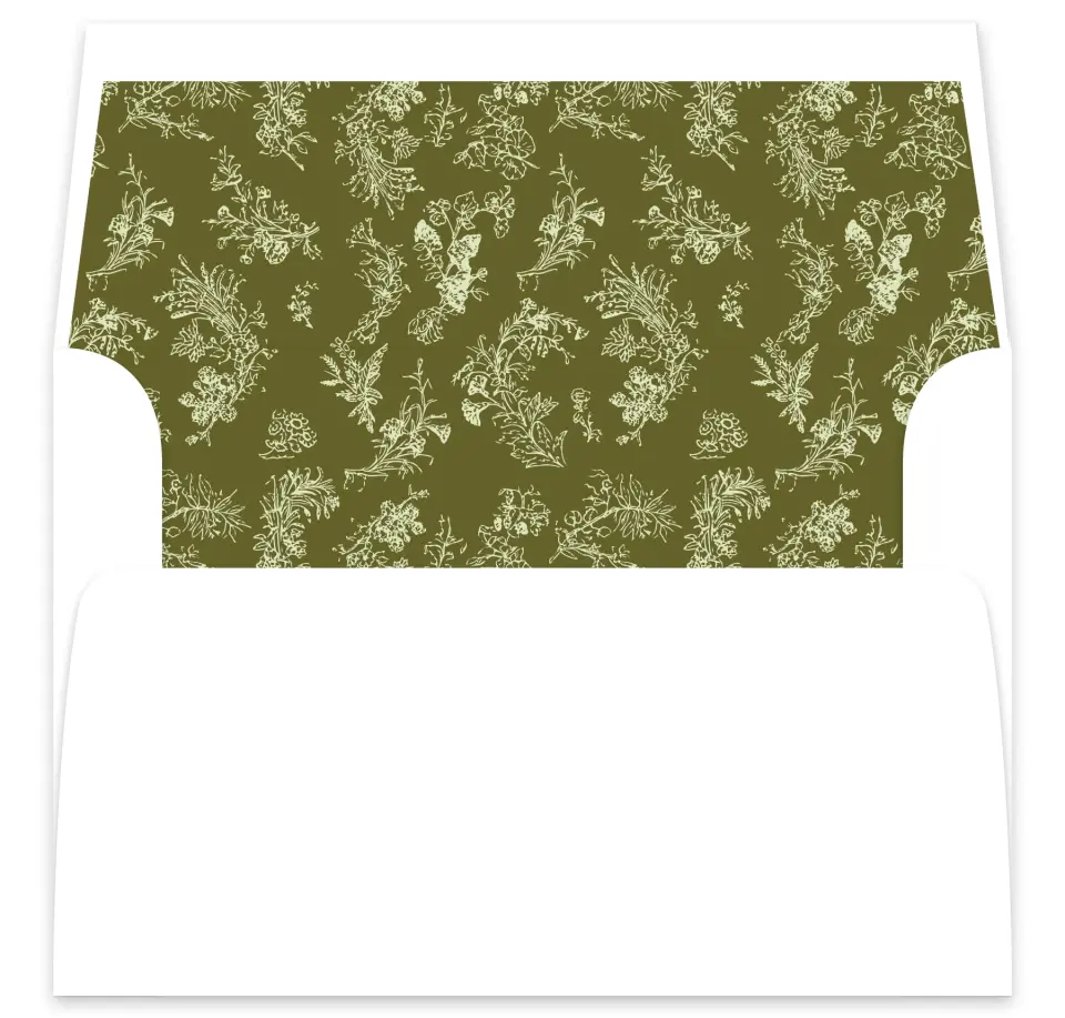 This is a  7⅝" x 7⅞" Envelope Liners (ELA) called Vintage Chinoiserie printed in full color