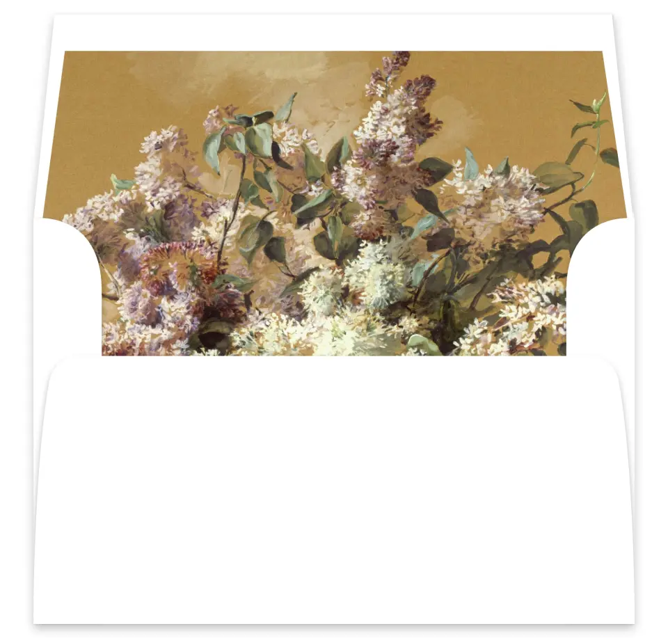 This is a  7⅝" x 7⅞" Envelope Liners (ELA) called The Jillian printed in full color