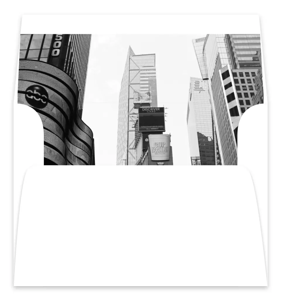 This is a  7.125" x 7" Envelope Liners (ELC) called Classic New York printed in full color