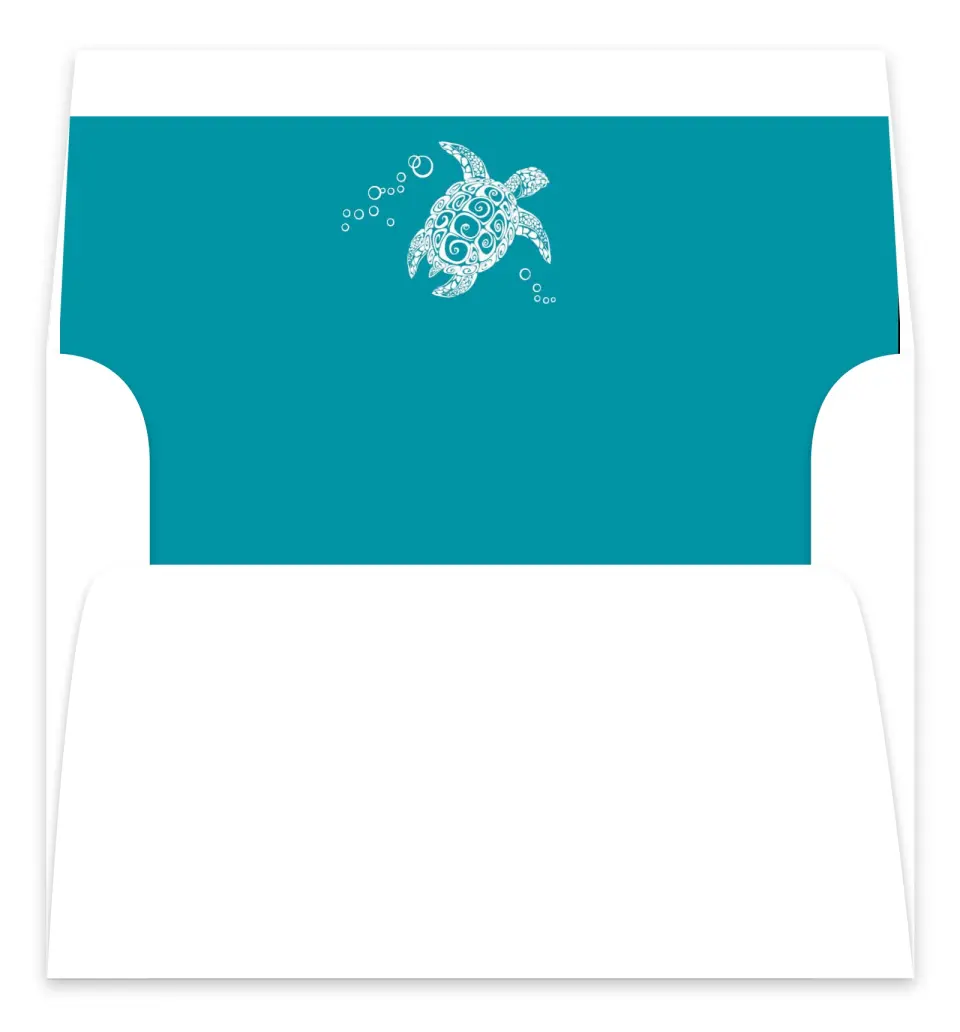 This is a  7.125" x 7" Envelope Liners (ELC) called Hawaiian Turtle printed in full color