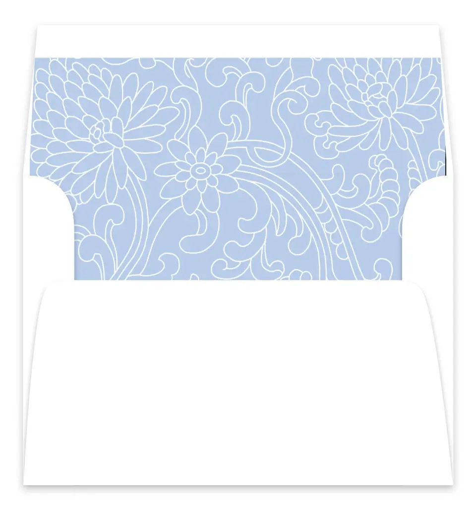 This is a  7.125" x 7" Envelope Liners (ELC) called Pristine Beauty printed in full color