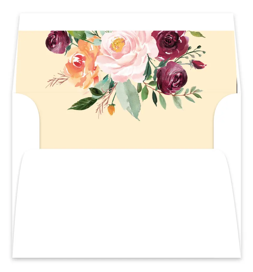 This is a  7.125" x 7" Envelope Liners (ELC) called Country Florals printed in full color