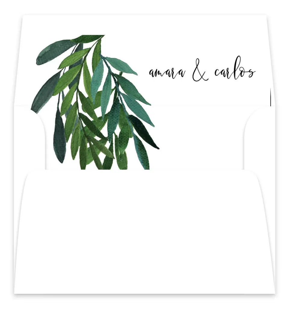 This is a  7.125" x 7" Envelope Liners (ELC) called Painted Greens printed in full color