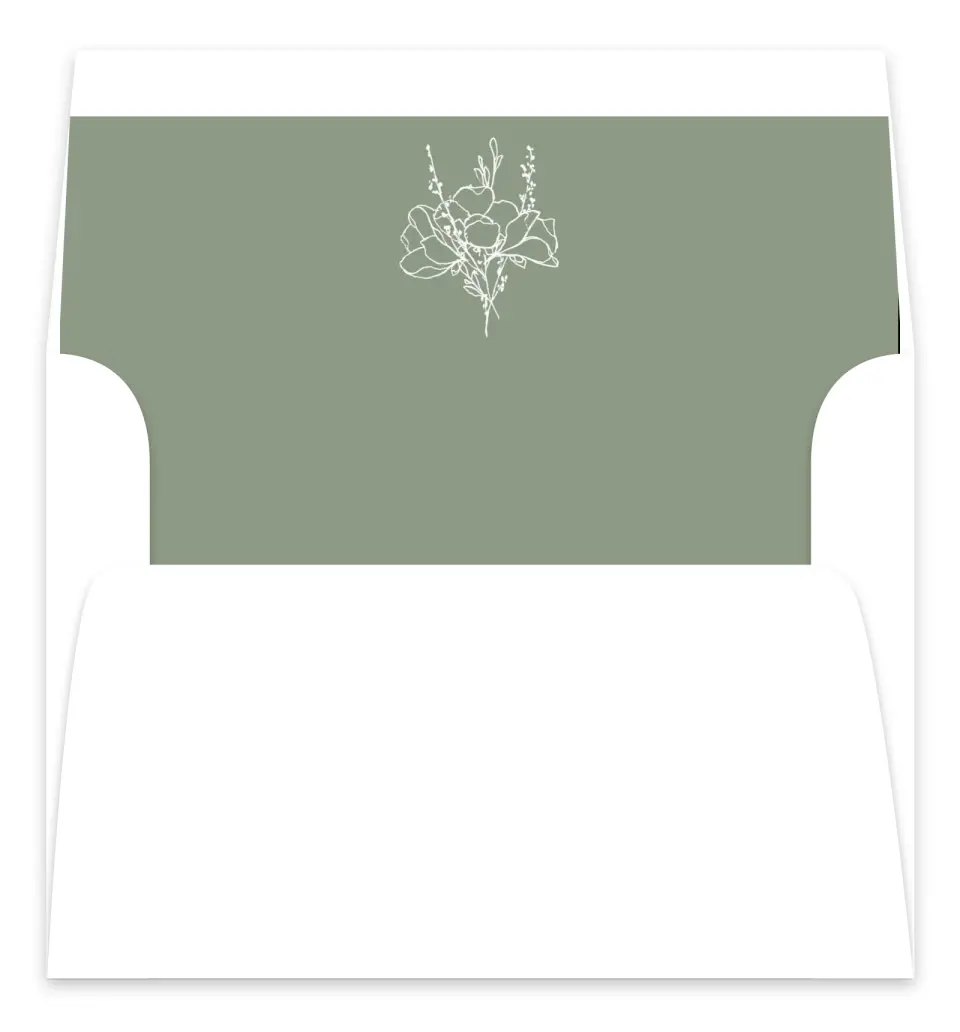 This is a  7.125" x 7" Envelope Liners (ELC) called Poetic Bloom printed in full color