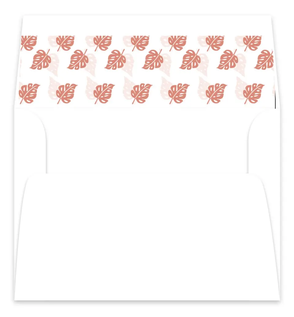 This is a  7.125" x 7" Envelope Liners (ELC) called Tropical Palms printed in full color