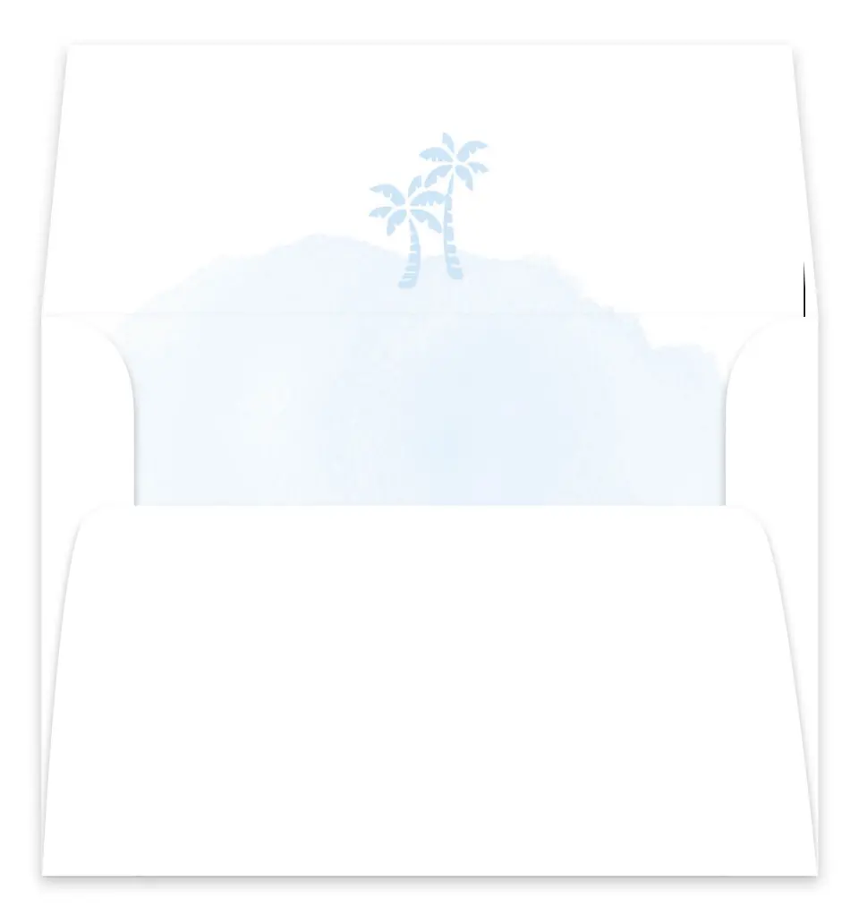 This is a  7.125" x 7" Envelope Liners (ELC) called Stamped Palms printed in full color