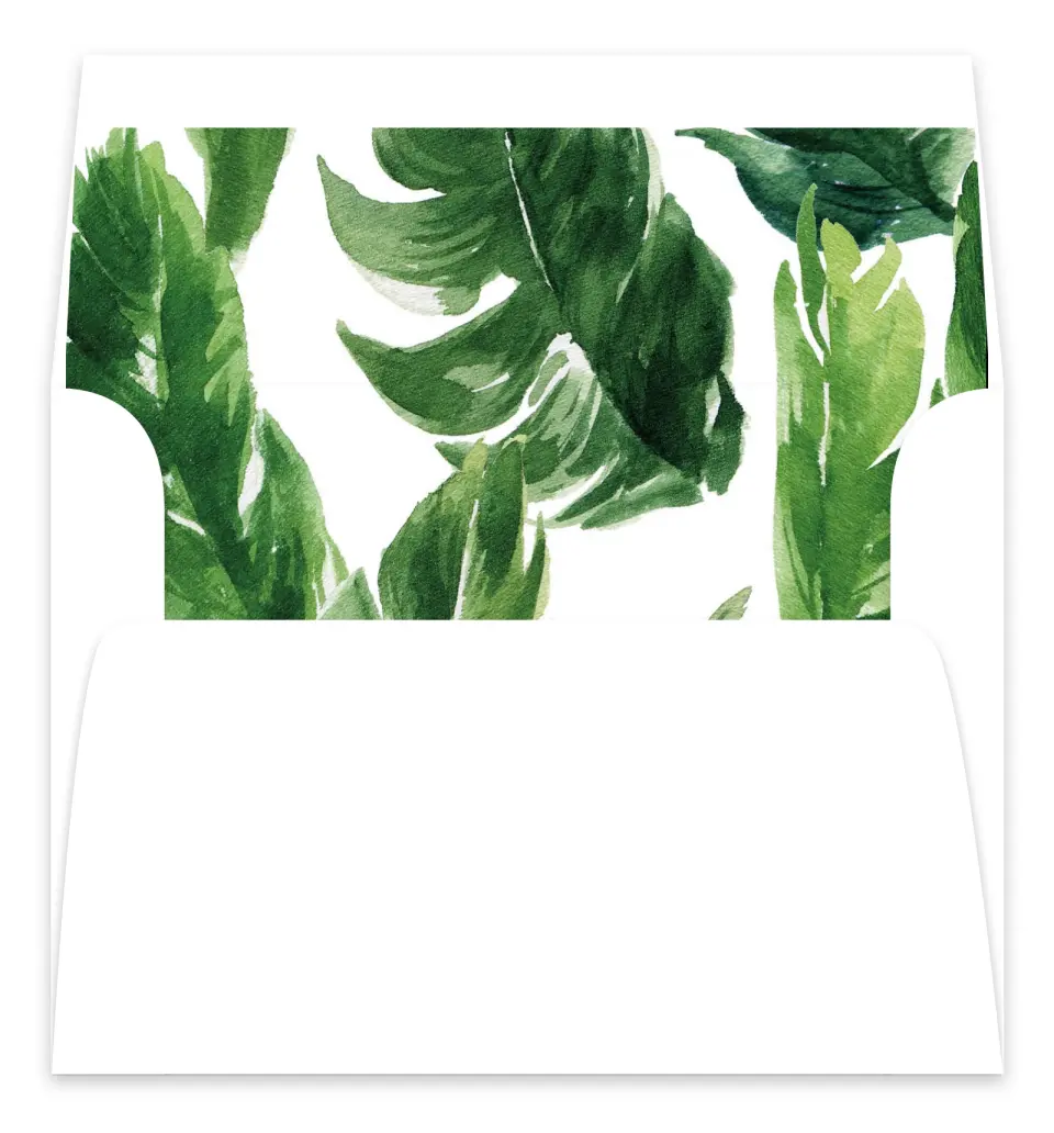 This is a  7.125" x 7" Envelope Liners (ELC) called Beach Palms printed in full color