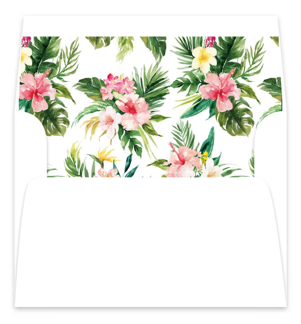 This is a  7.125" x 7" Envelope Liners (ELC) called Perfect Paradise printed in full color