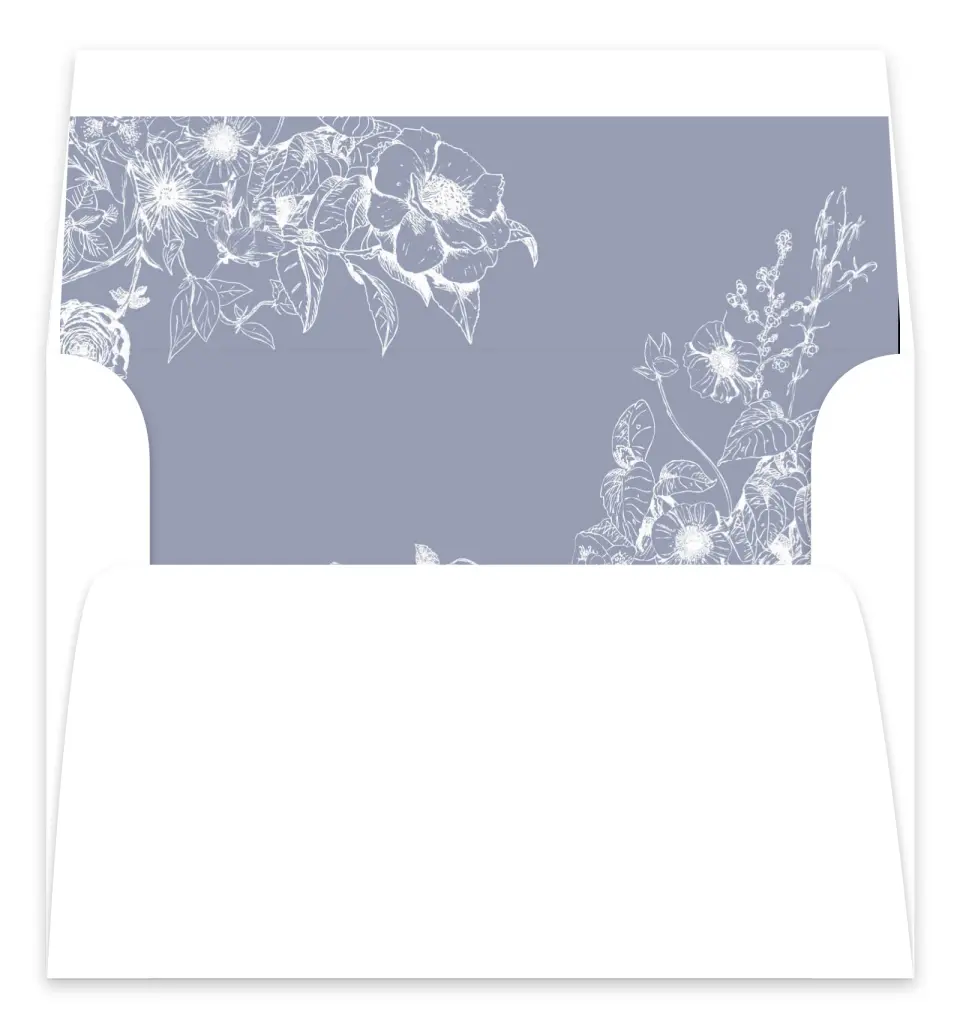 This is a  7.125" x 7" Envelope Liners (ELC) called Gentle Bouquet printed in full color