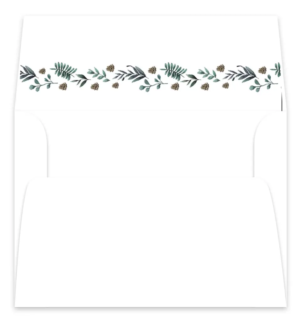 This is a  7.125" x 7" Envelope Liners (ELC) called Pinecone Allure printed in full color