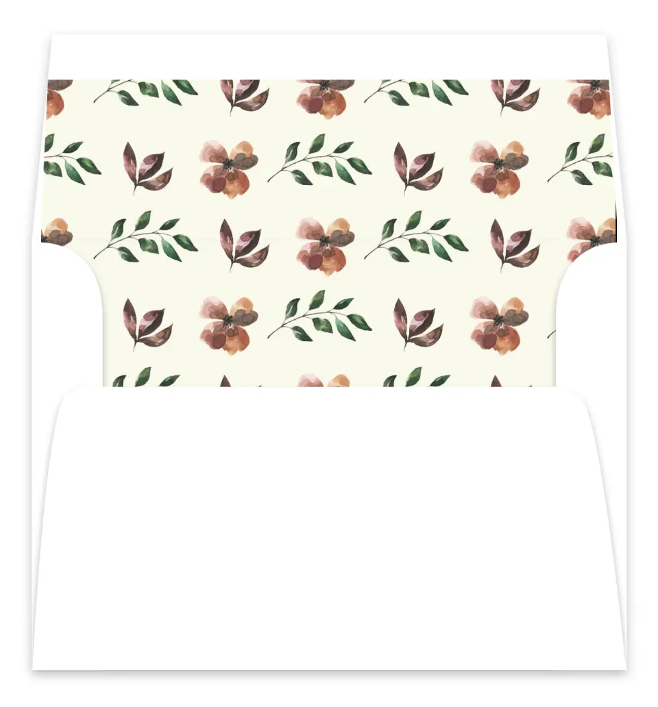 This is a  7.125" x 7" Envelope Liners (ELC) called Golden Blooms printed in full color