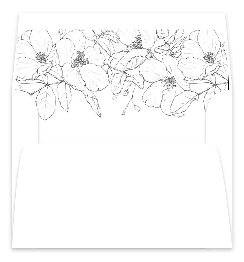 This is a  7.125" x 7" Envelope Liners (ELC) called Hibiscus Hideaway printed in full color